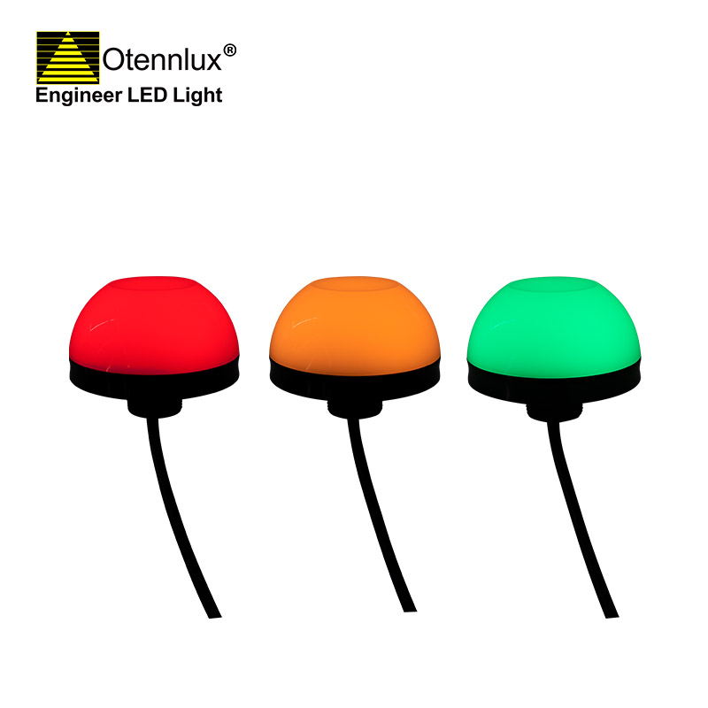 Otennlux O90 LED シグナルウォーミングライト、機械用。直径90mm、24V、3色